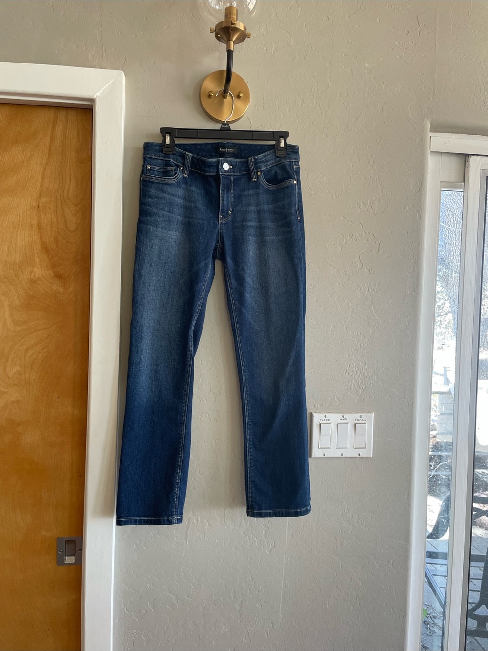 White House Black Market Dark Blue Women's Straight-Leg crop Jeans